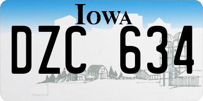 IA license plate DZC634