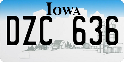 IA license plate DZC636