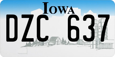 IA license plate DZC637