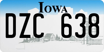 IA license plate DZC638