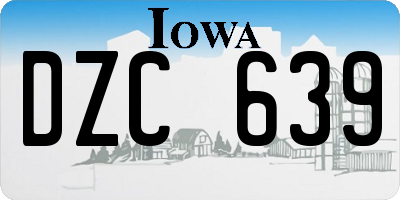 IA license plate DZC639