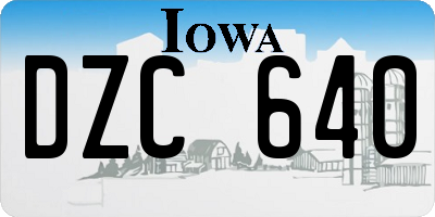 IA license plate DZC640