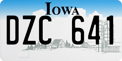 IA license plate DZC641