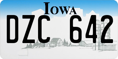 IA license plate DZC642