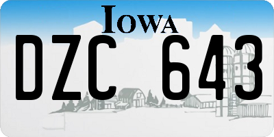 IA license plate DZC643