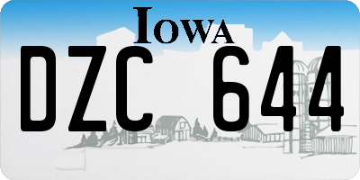 IA license plate DZC644