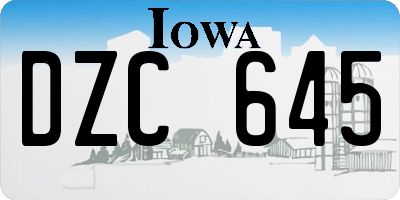 IA license plate DZC645