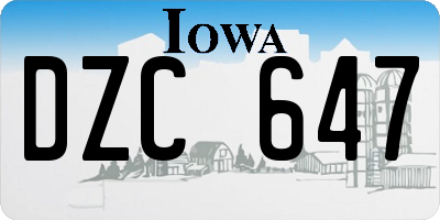 IA license plate DZC647