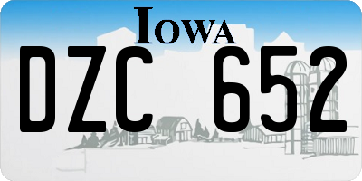 IA license plate DZC652