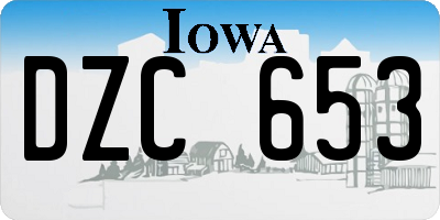 IA license plate DZC653