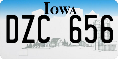 IA license plate DZC656
