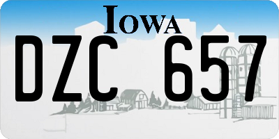 IA license plate DZC657