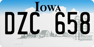 IA license plate DZC658