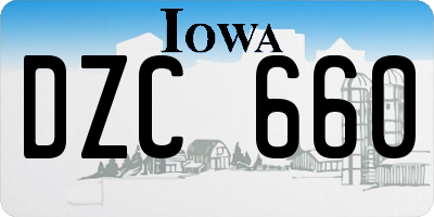 IA license plate DZC660