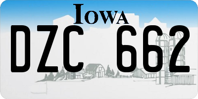 IA license plate DZC662