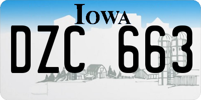 IA license plate DZC663