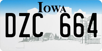 IA license plate DZC664