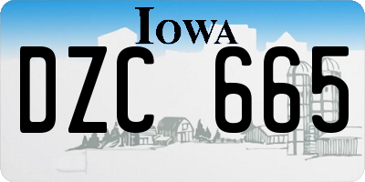 IA license plate DZC665