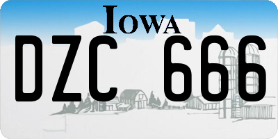 IA license plate DZC666