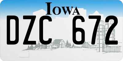 IA license plate DZC672