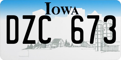 IA license plate DZC673