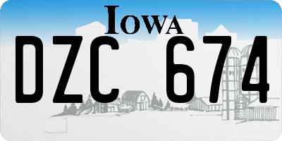 IA license plate DZC674