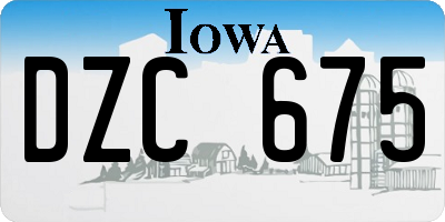 IA license plate DZC675