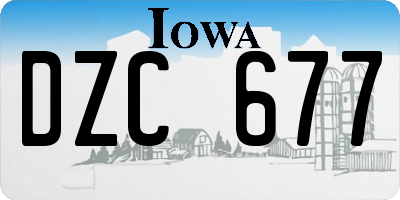 IA license plate DZC677