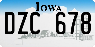 IA license plate DZC678