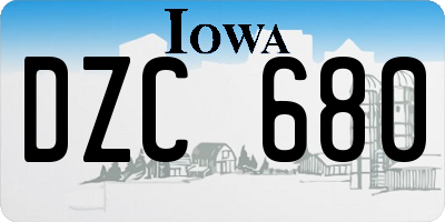 IA license plate DZC680