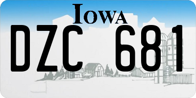IA license plate DZC681