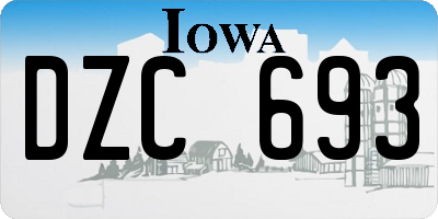 IA license plate DZC693