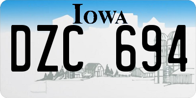 IA license plate DZC694