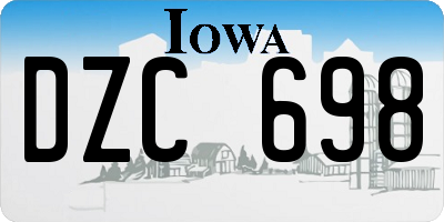 IA license plate DZC698