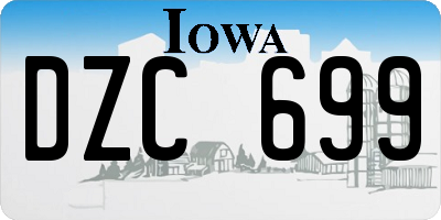 IA license plate DZC699