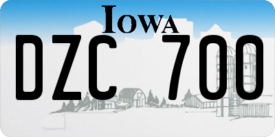 IA license plate DZC700