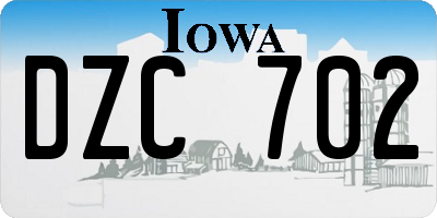 IA license plate DZC702