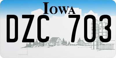 IA license plate DZC703