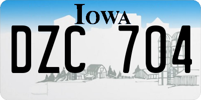 IA license plate DZC704