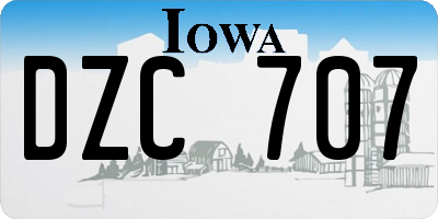 IA license plate DZC707