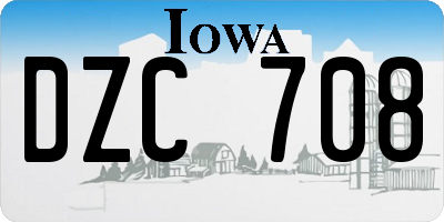 IA license plate DZC708