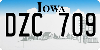 IA license plate DZC709