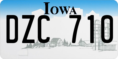 IA license plate DZC710