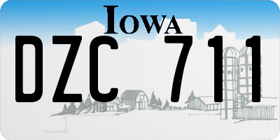 IA license plate DZC711