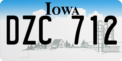 IA license plate DZC712