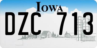 IA license plate DZC713