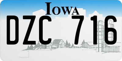 IA license plate DZC716