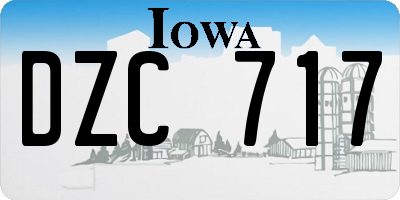 IA license plate DZC717