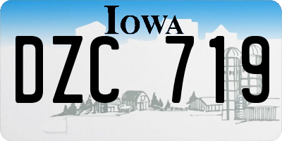 IA license plate DZC719