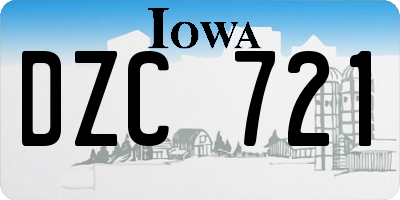 IA license plate DZC721